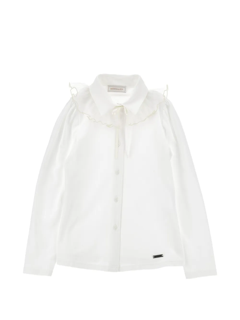 Monnalisa Shirt met ruchekraag Wit
