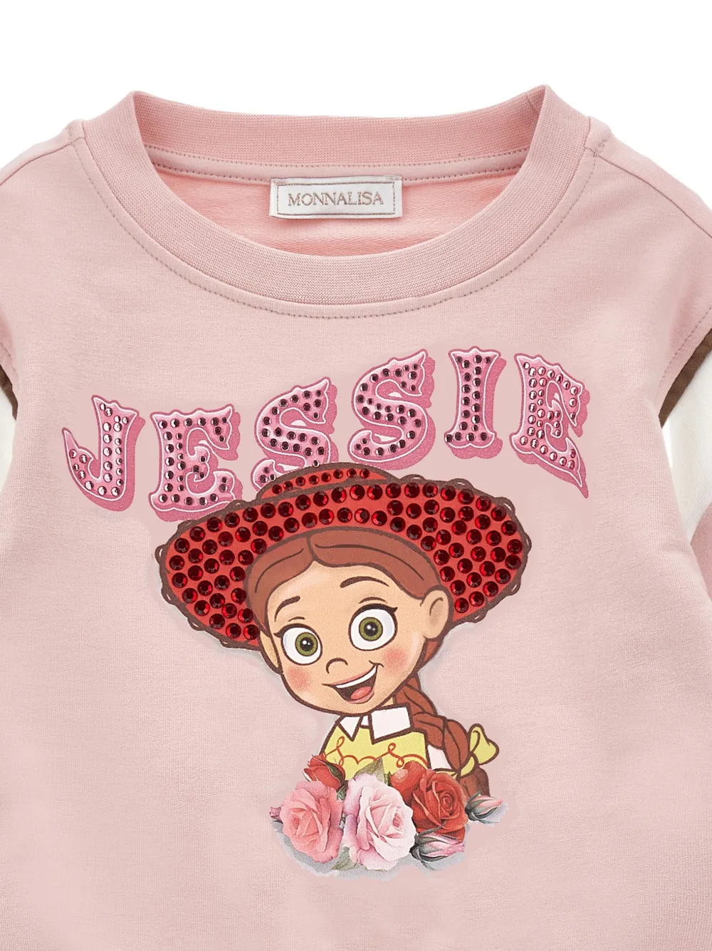 Monnalisa x Pixar sweater verfraaid met kristallen en print Roze