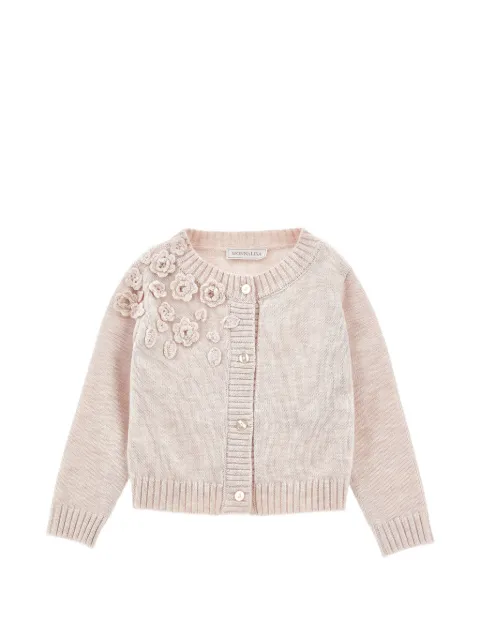 Monnalisa crochet-floral cardigan