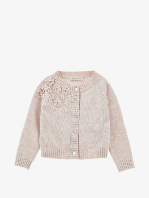 Monnalisa crochet-floral cardigan