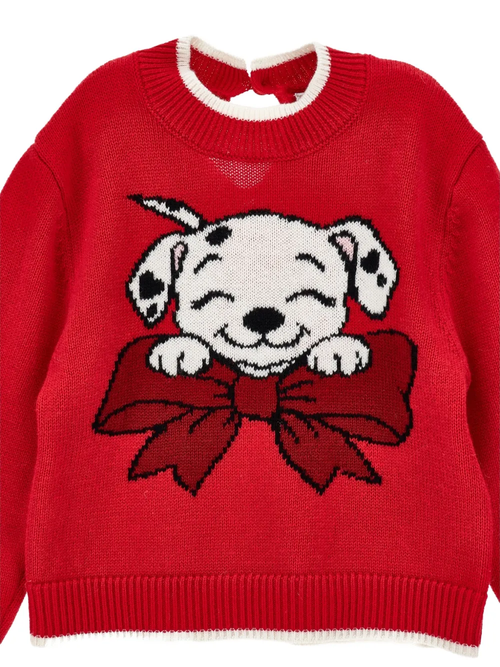 Monnalisa Dalmatiër intarsia gebreide trui Rood