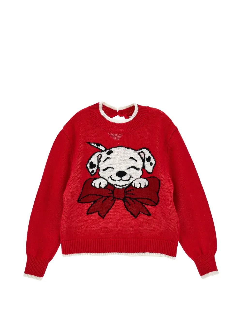 Monnalisa Maglione con intarsio dalmata - Rosso