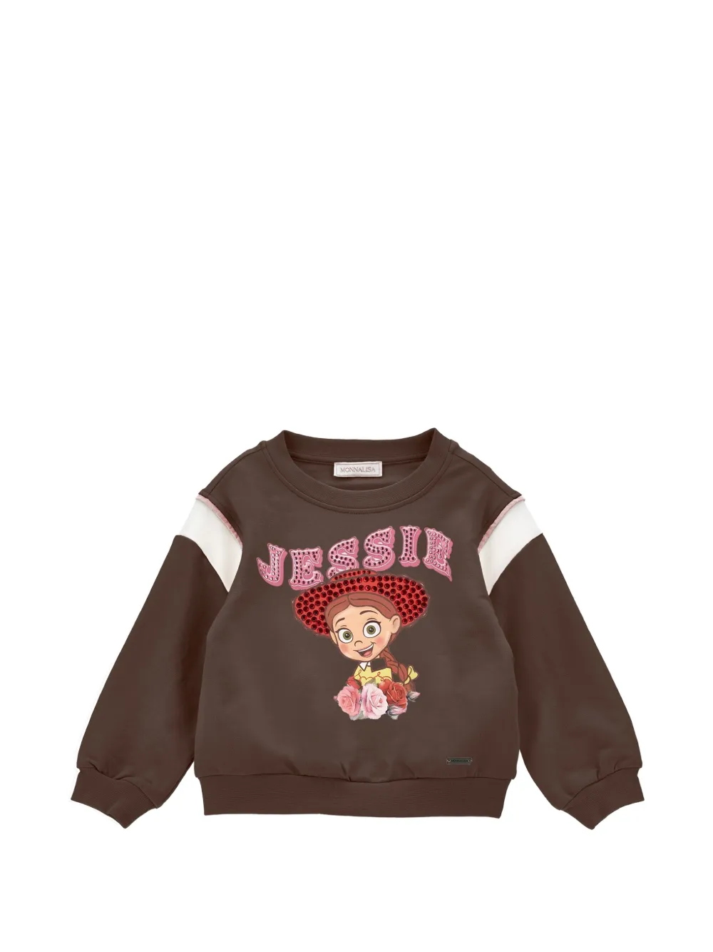Monnalisa Felpa con strass - Marrone