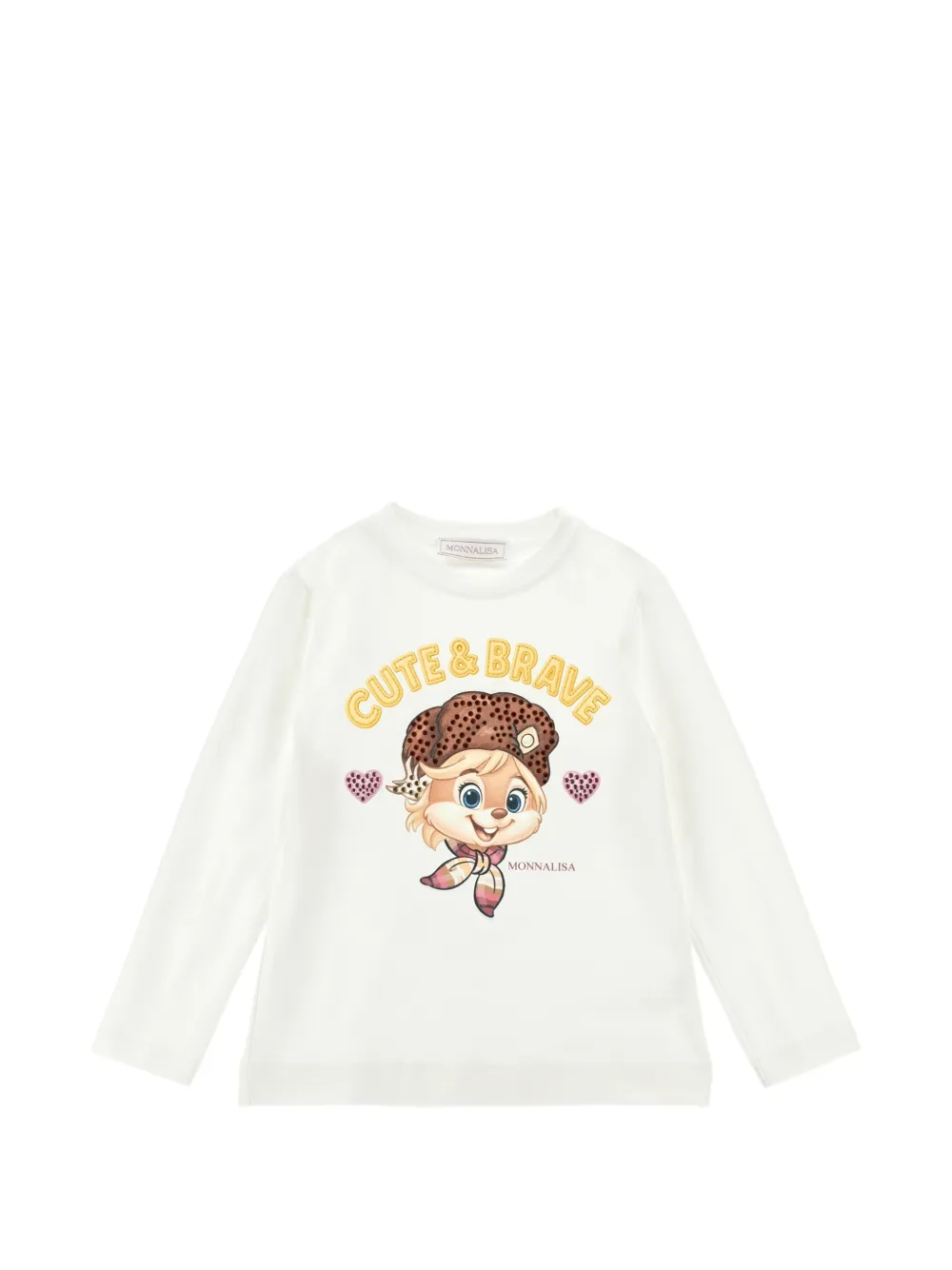 Monnalisa T-shirt con strass - Bianco