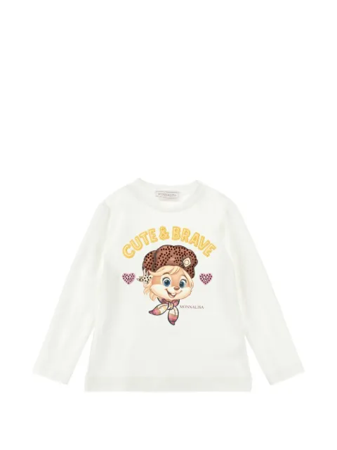 Monnalisa rhinestone-embellished T-shirt