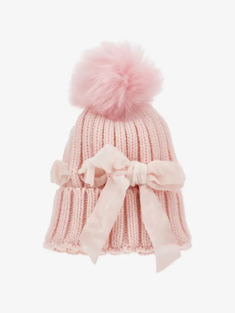 Monnalisa bow-detail beanie hat