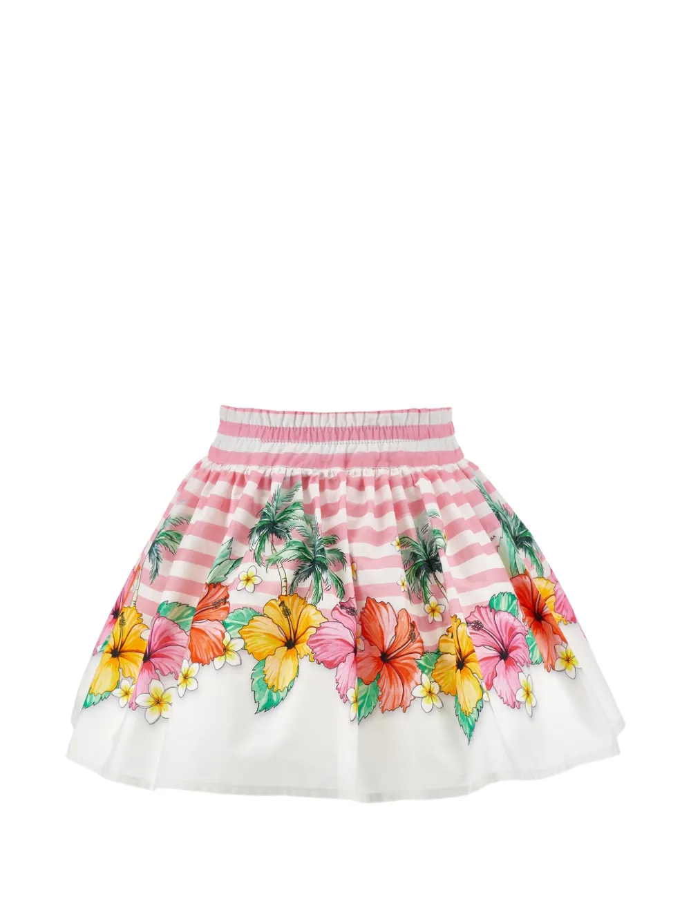 Monnalisa Geruite rok met bloemenprint Wit