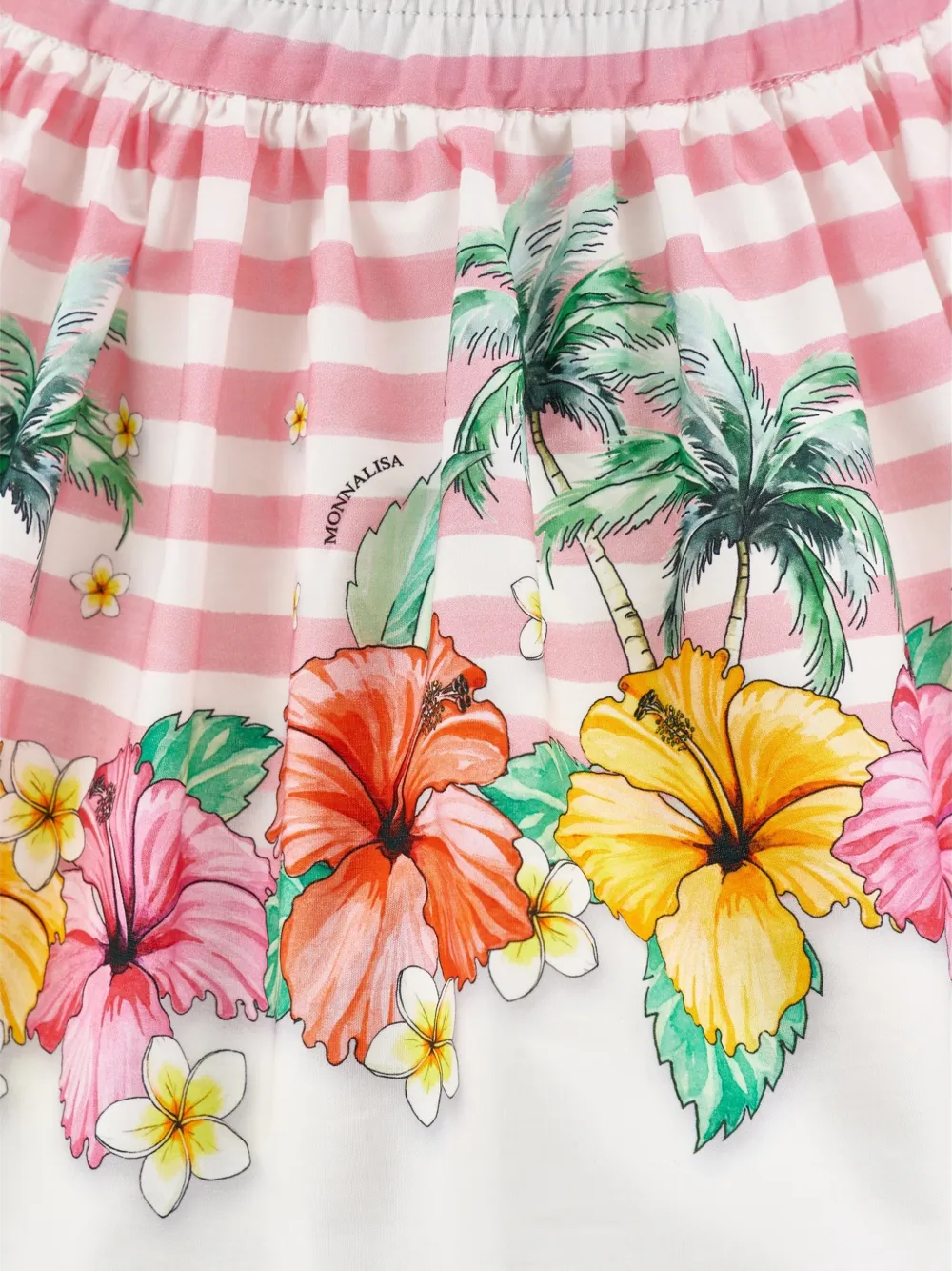 Monnalisa Geruite rok met bloemenprint Wit