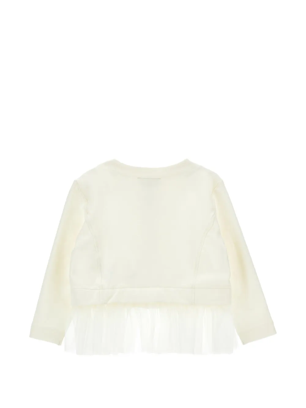 Monnalisa Hoodie met ruches en rits Beige