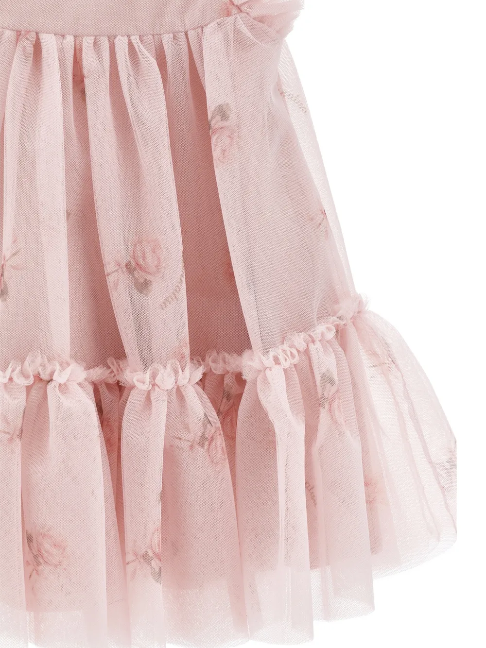 Monnalisa Jurk met bloemenprint en ruches Roze