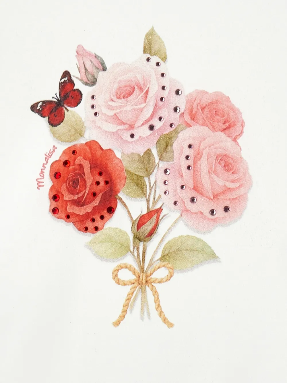 Monnalisa T-shirt met bloemenprint Wit