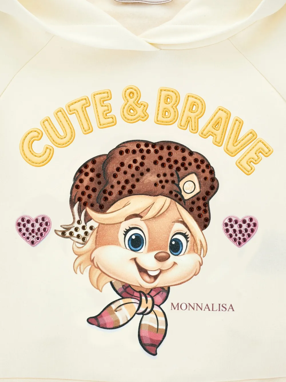 Monnalisa Hoodie verfraaid met stras Wit