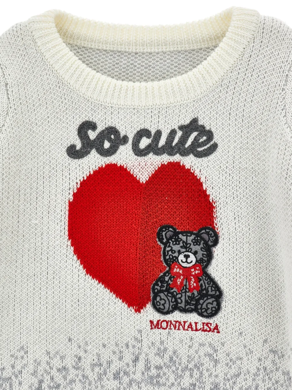 Monnalisa Intarsia sweaterjurk Beige