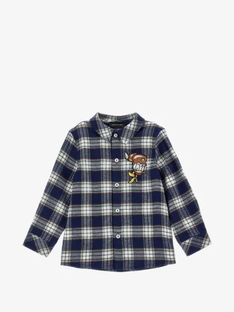 Monnalisa camisa bordada con motivo de cuadros