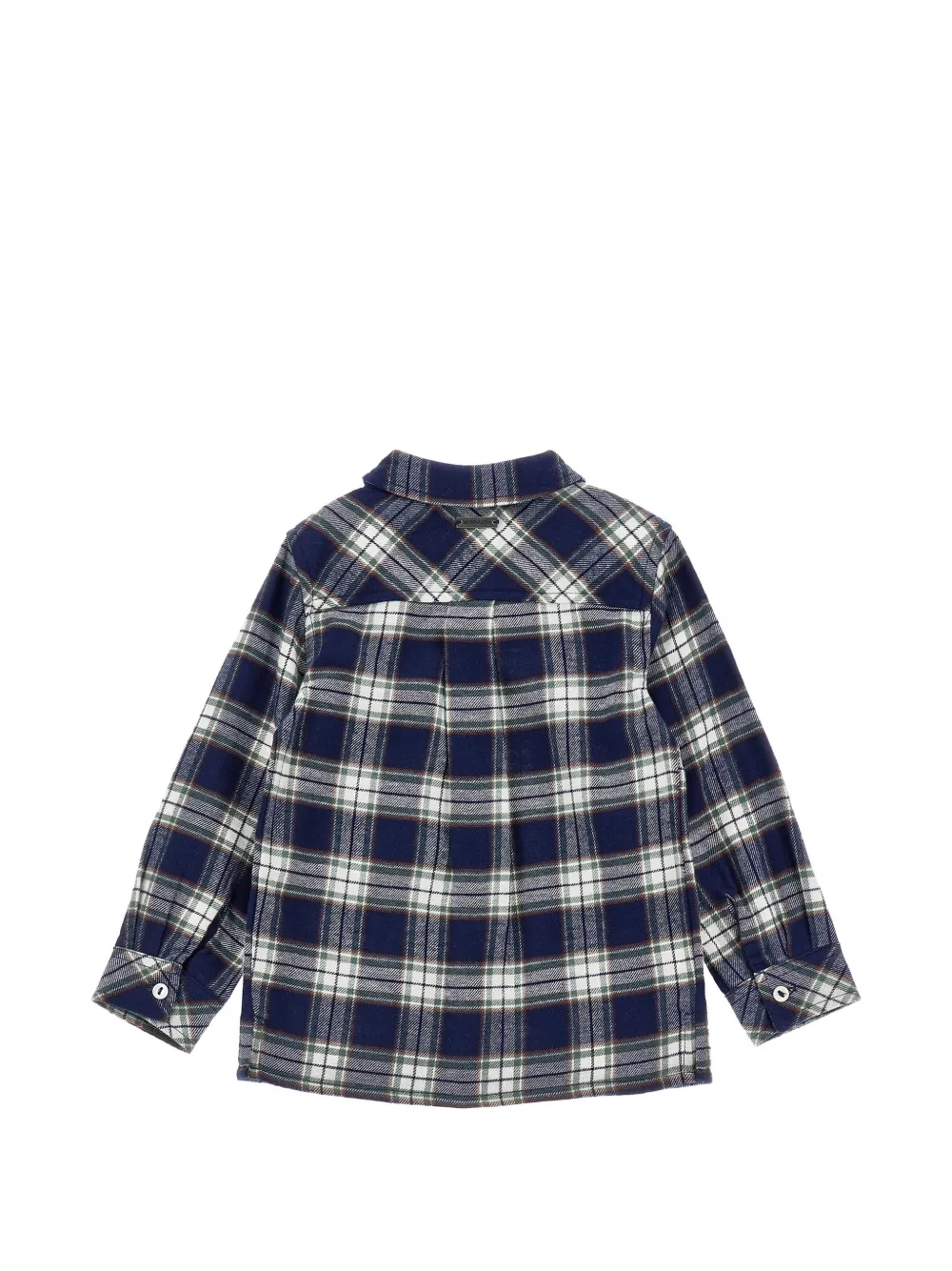 Monnalisa Geruit shirt met borduurwerk Blauw
