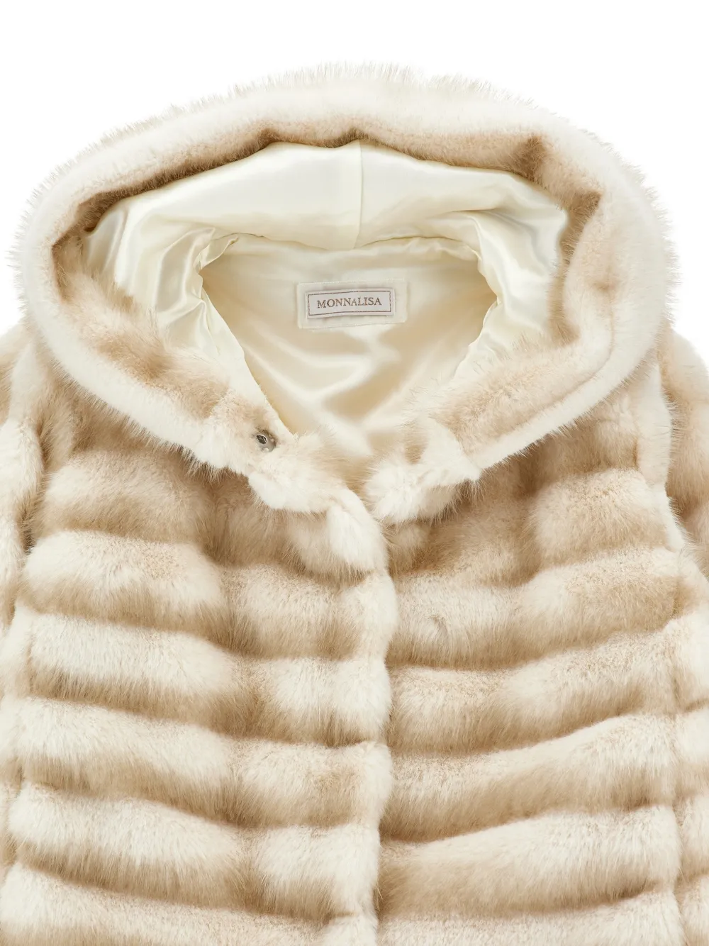 Monnalisa Jack van imitatiebont met capuchon Beige