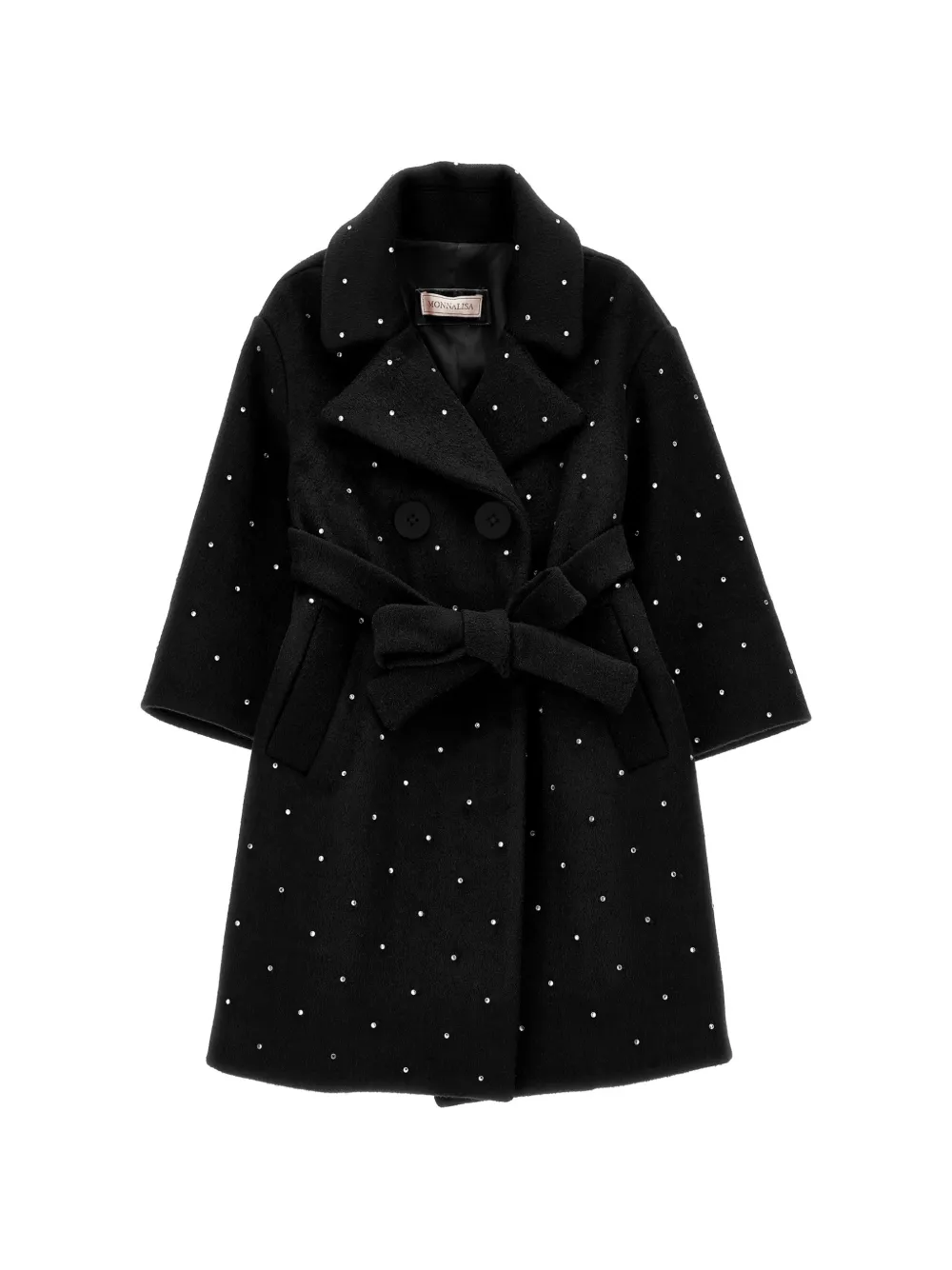 Monnalisa Mantel mit Strass - Schwarz