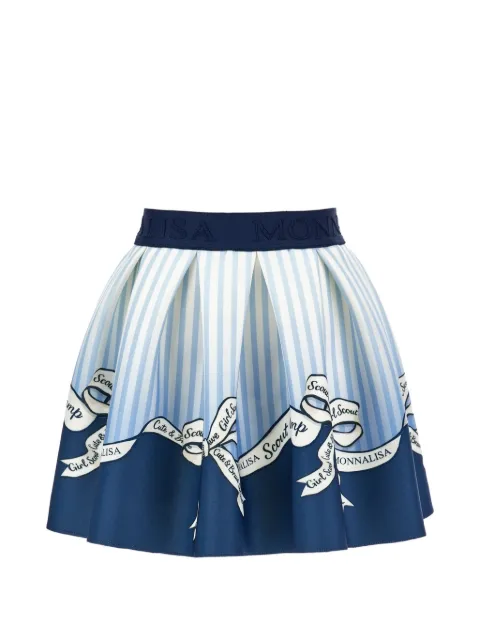 Monnalisa stripe-print pleated skirt