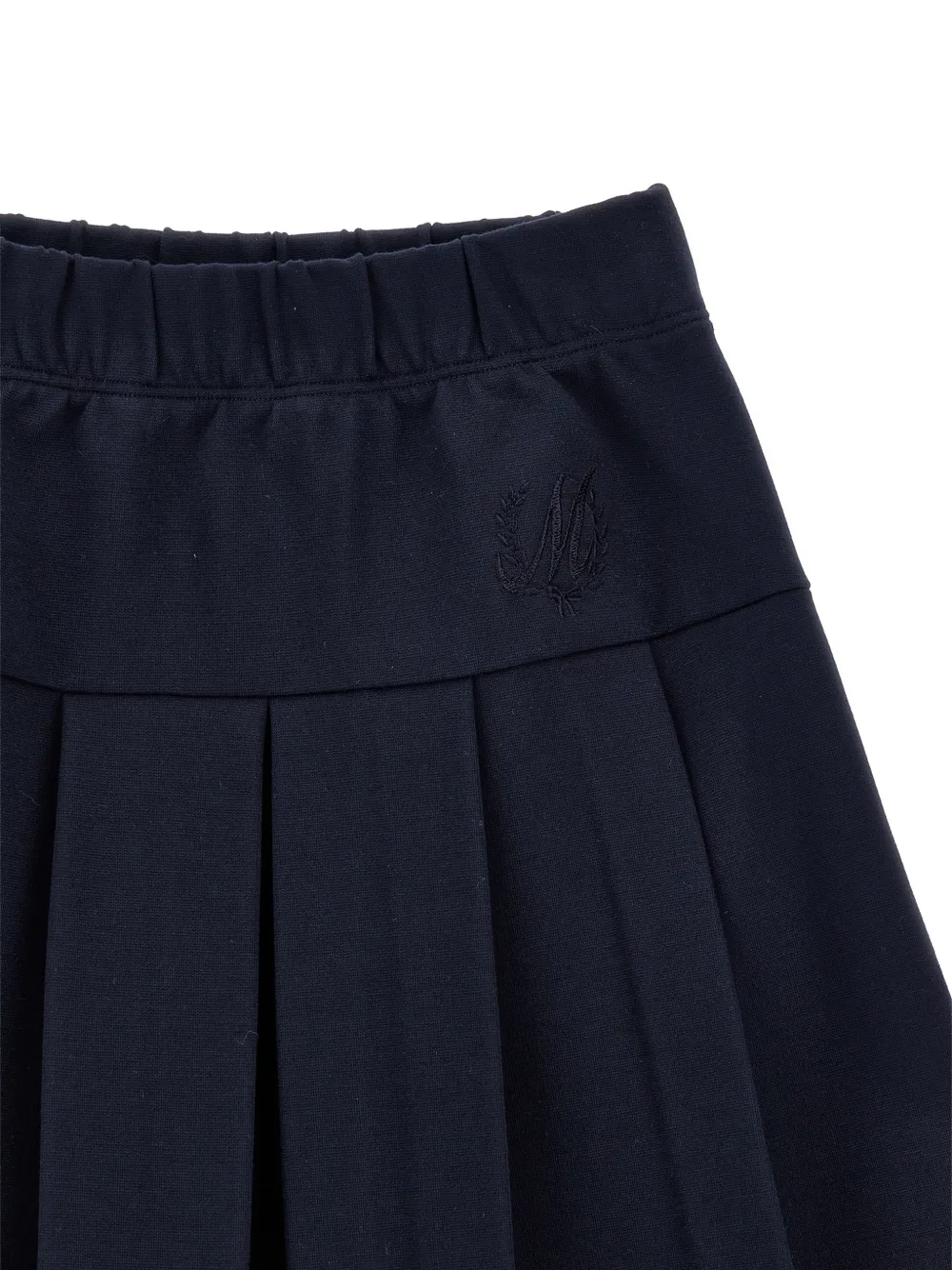 Monnalisa Plooirok met geborduurd logo Blauw