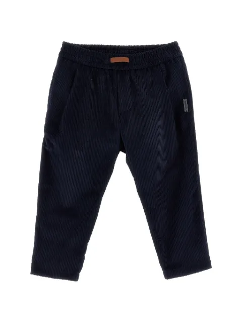Monnalisa corduroy logo-plaque trousers