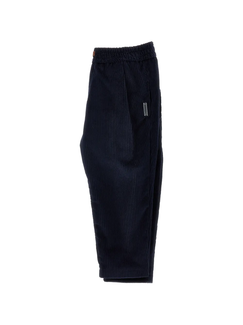 Monnalisa Ribfluwelen broek met logoplakkaat Blauw