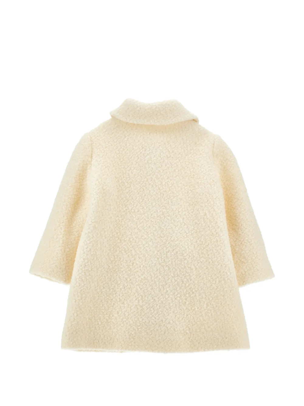 Monnalisa Bouclé jas met geborduurde bloemen Beige