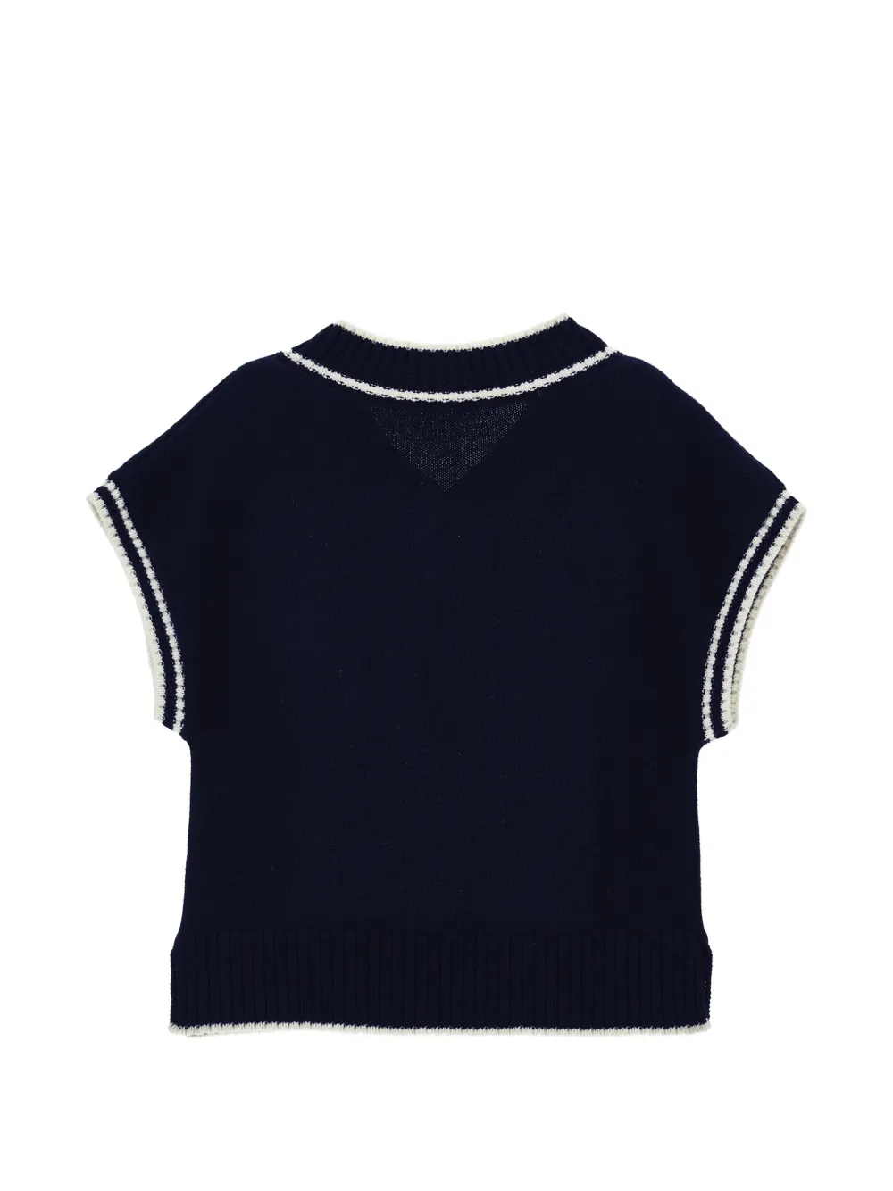 Monnalisa Trui met logo van stras en gestreepte afwerking Blauw