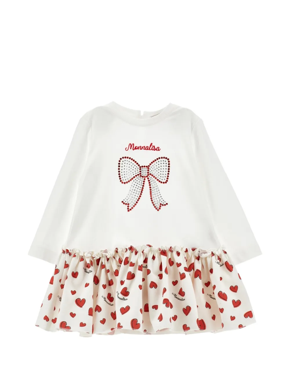Monnalisa Abito con strass - Bianco