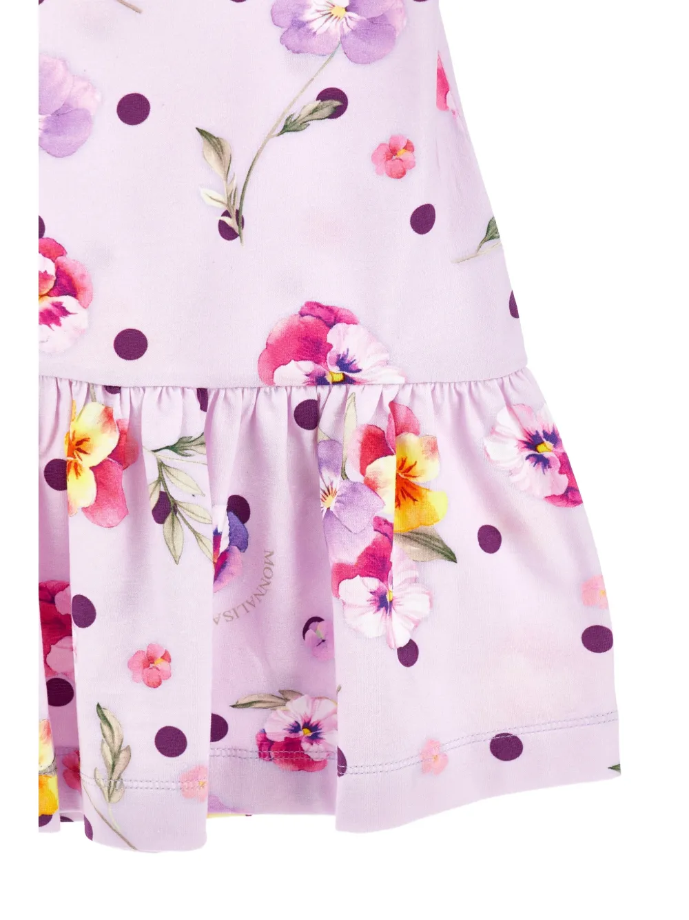 Monnalisa Jurk met bloemenprint en ruches Paars