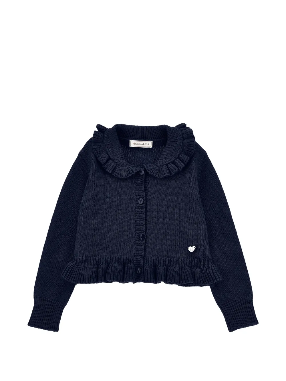 Monnalisa ruffled-trim cardigan - Blu