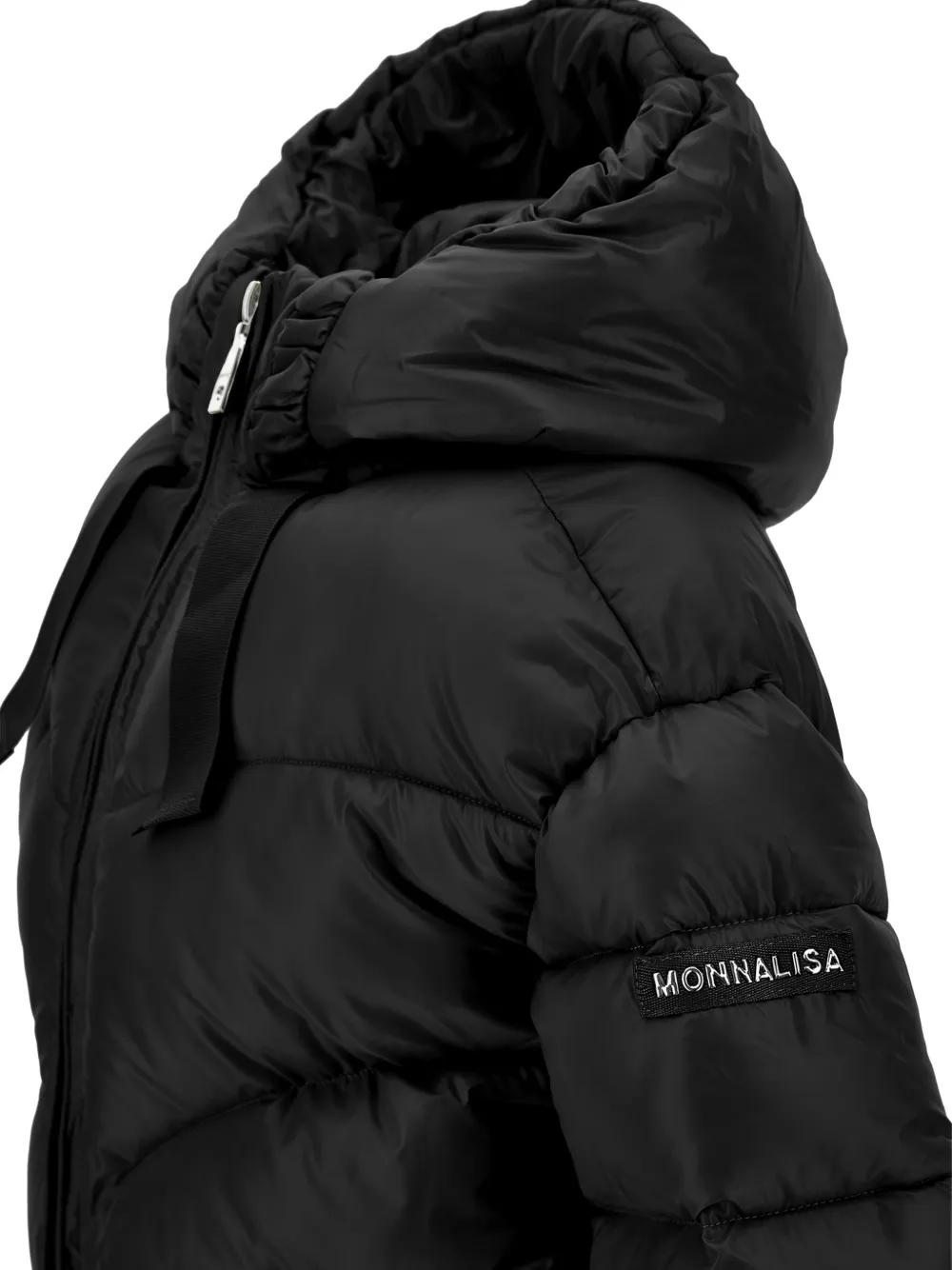 Monnalisa Jack met capuchon en chevron-patroon Zwart