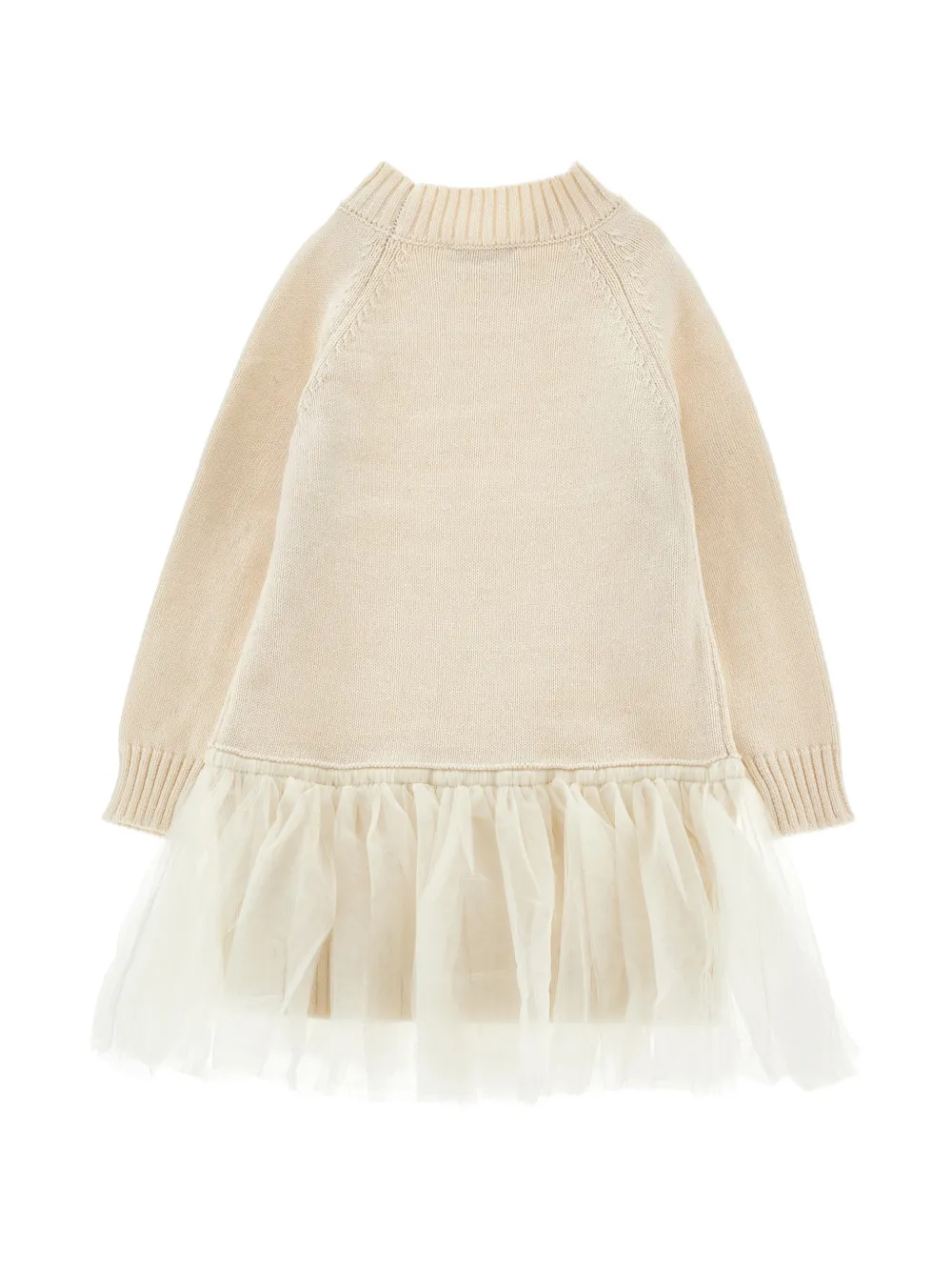 Monnalisa Jurk met tule rok Beige