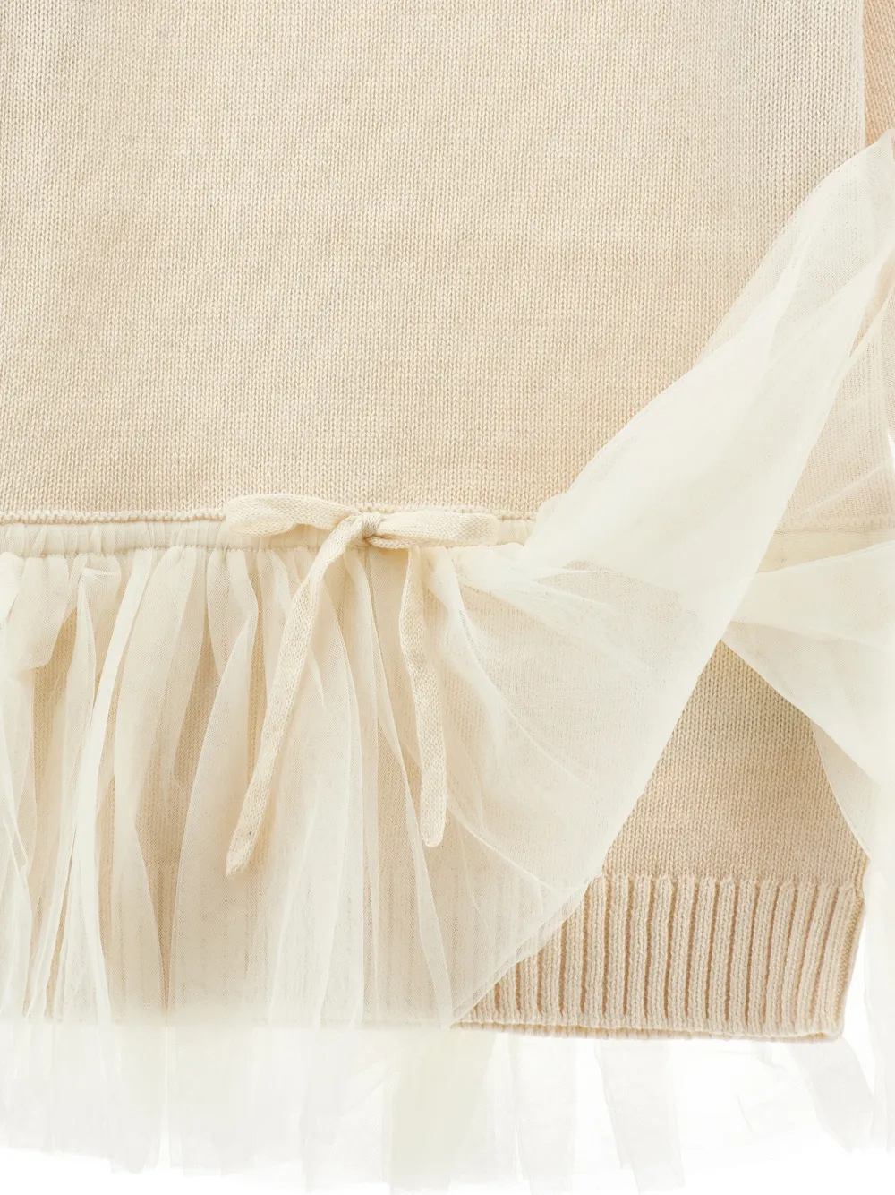 Monnalisa Jurk met tule rok Beige