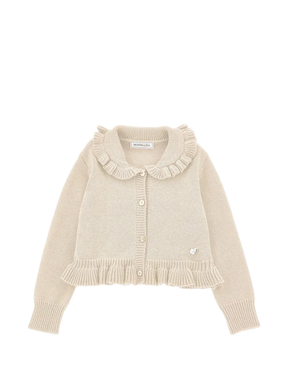 Monnalisa ruffled-trim cardigan - Toni neutri