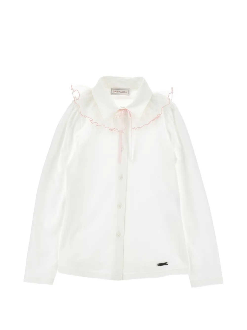Monnalisa Camicia con ruches - Bianco