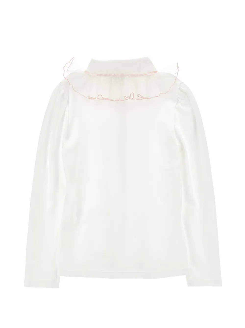 Monnalisa Shirt met ruchekraag Wit