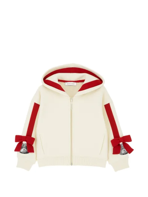 Monnalisa bow-detail zip-up hoodie