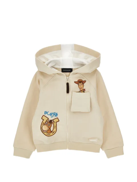 Monnalisa hoodie con cierre y estampado gráfico