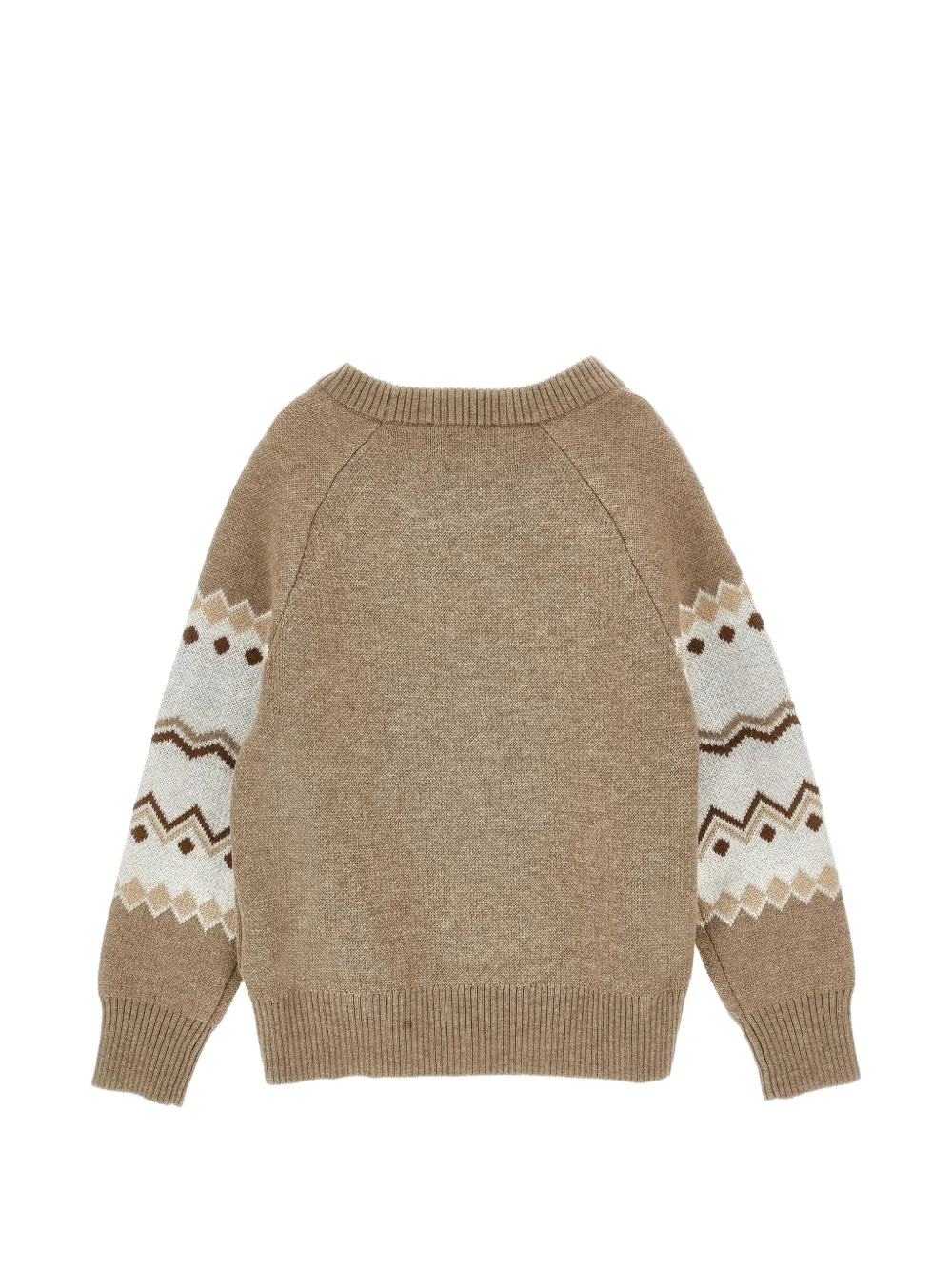 Monnalisa Intarsia trui met paardenpatch Beige