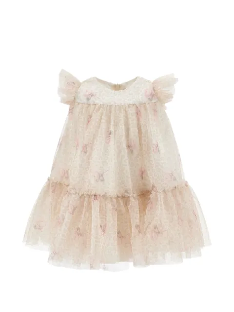 Monnalisa レオパード フローラル ドレス