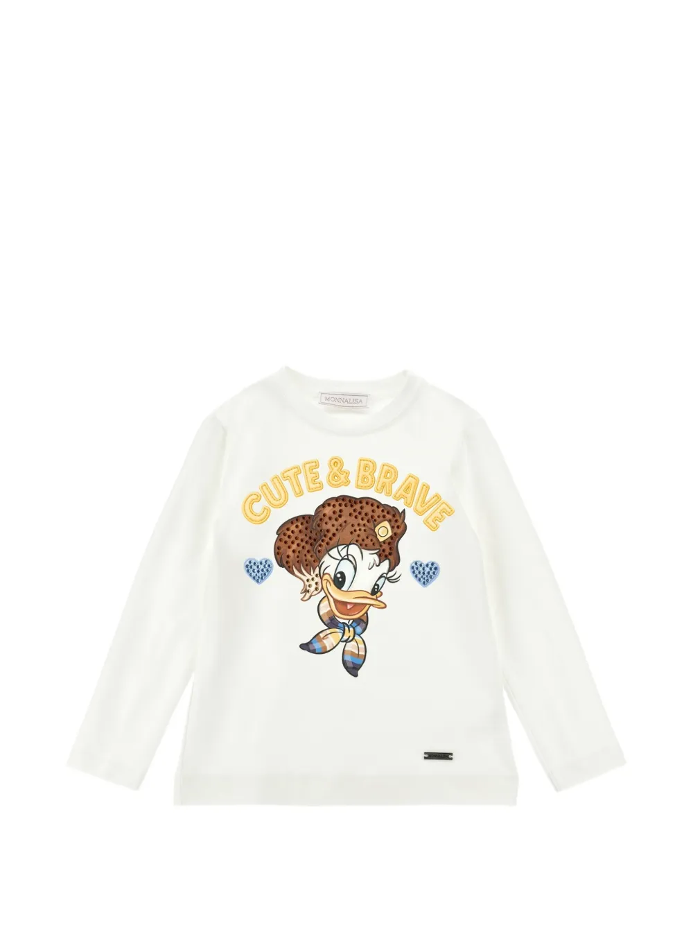 Monnalisa T-shirt Daisy Duck con decorazione - Toni neutri