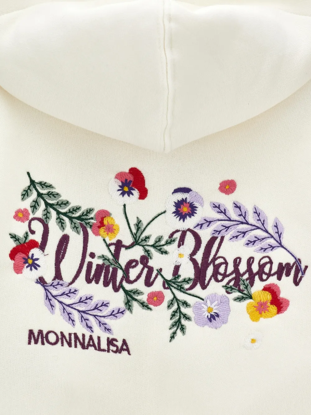 Monnalisa Trainingspak met geborduurde bloemen Beige