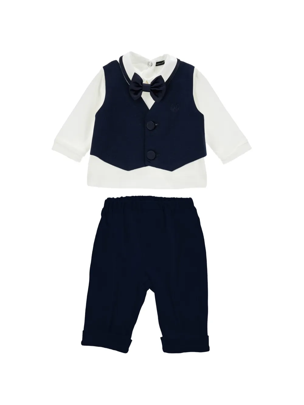 Monnalisa Broekset met vlinderstrik en gilet Blauw