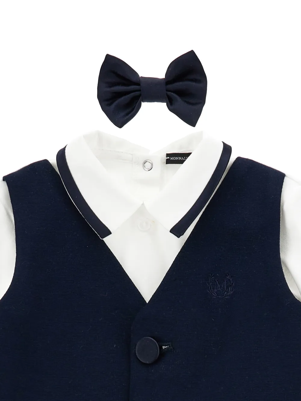 Monnalisa Broekset met vlinderstrik en gilet Blauw