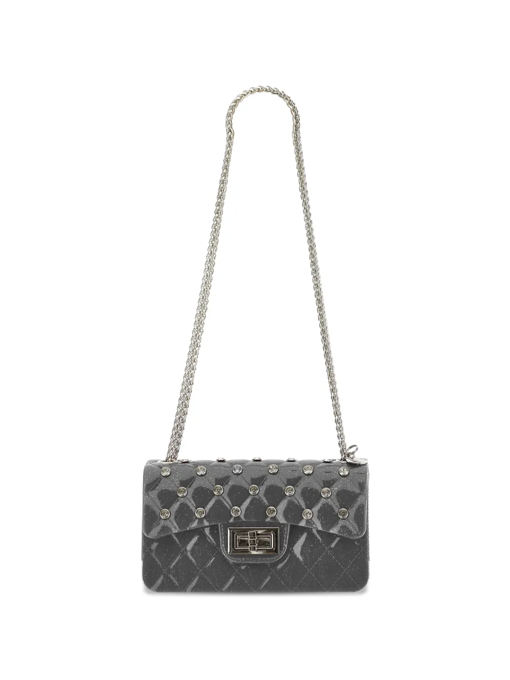 Monnalisa Borsa a spalla trapuntata con cristalli - Grigio