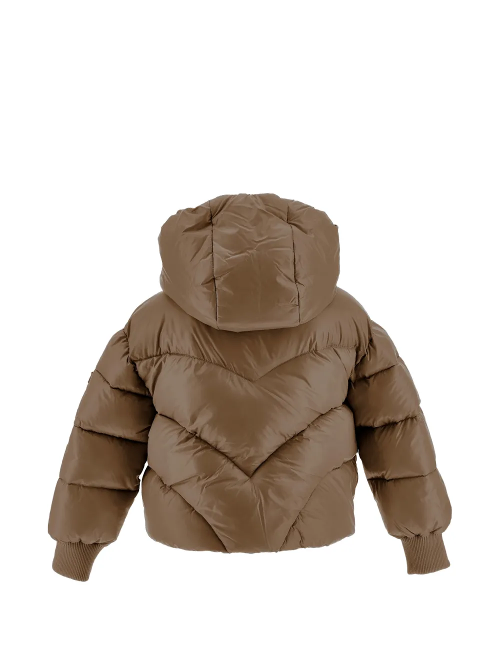 Monnalisa Jack met capuchon en chevron-patroon Bruin