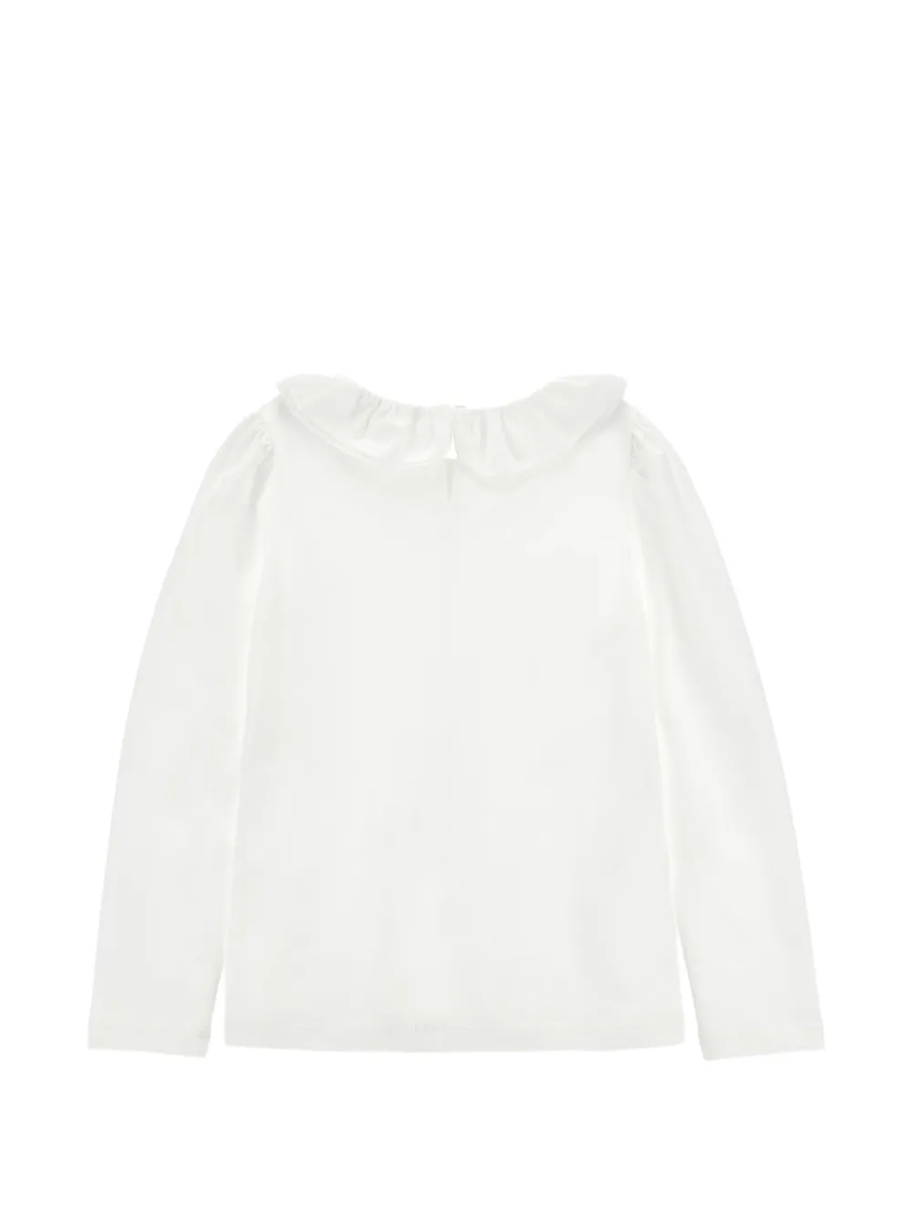 Monnalisa T-shirt met ruchekraag Wit