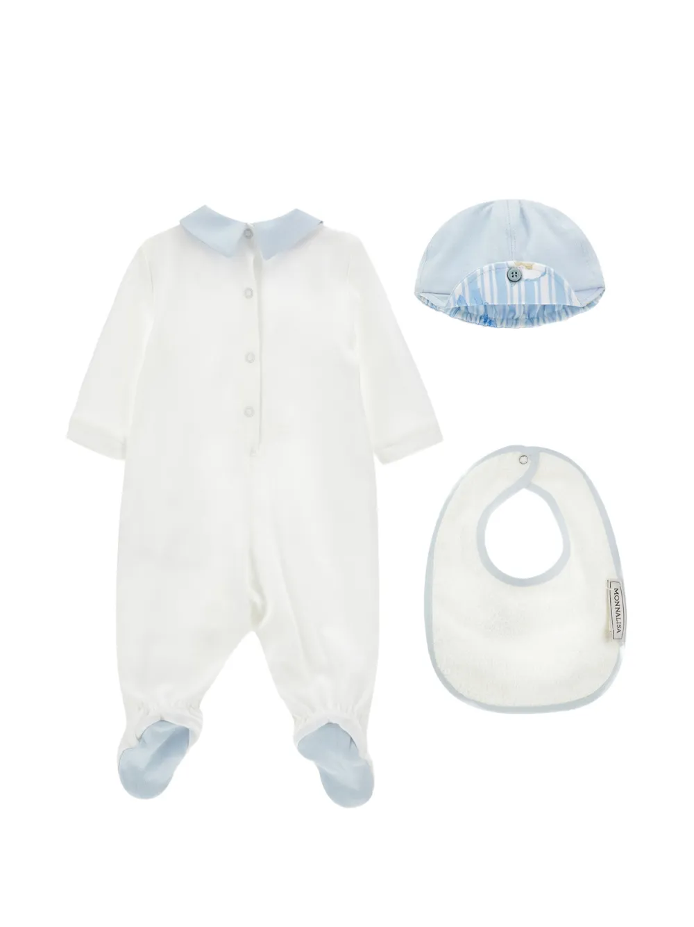 Monnalisa Set van drie rompers met teddybeerprint Wit