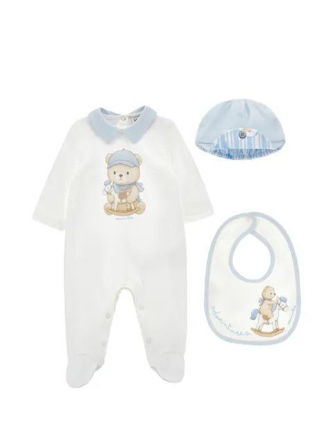 Monnalisa teddy bear-print babywear (set of three)