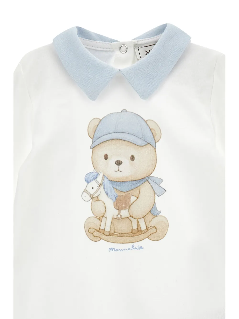 Monnalisa Set van drie rompers met teddybeerprint Wit